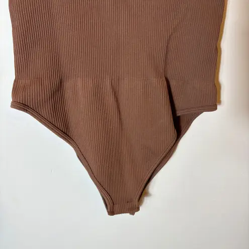 OQQ Ribbed Bodysuit Bundle of 3 Size Small Neutral Colors Cream Brown Black Tan