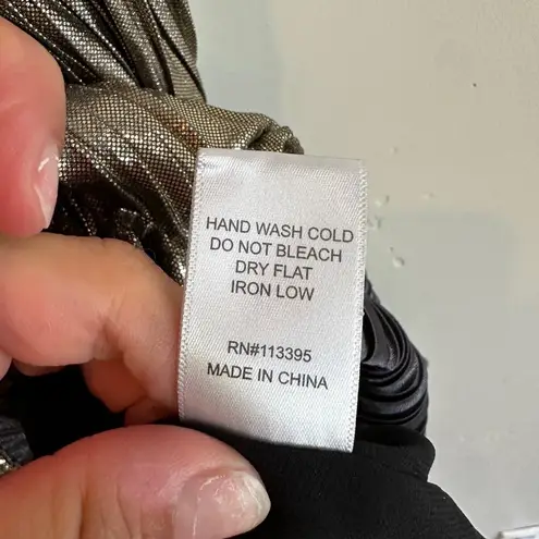 The Room gold pleated v-neck dress size large