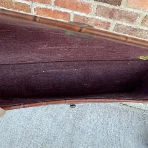 Tommy Bahama  Crocodile Alligator Glasses Sunglasses Brown Clamshell Case