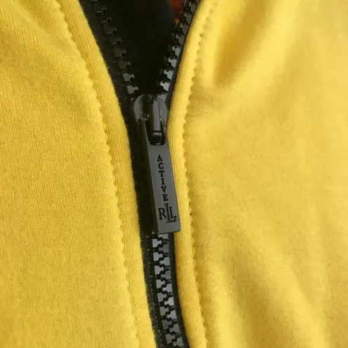 Ralph Lauren CLOSET ESSENTIAL YELLOW/BLACK  ZIP UP SWEATSHIRT TOP