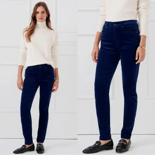 J. McLaughlin Navy Blue Corduroy Straight Leg MidRise Pants Sz 6