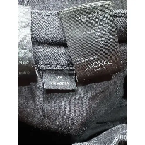 Monki womens black high rise jean shorts sz 28