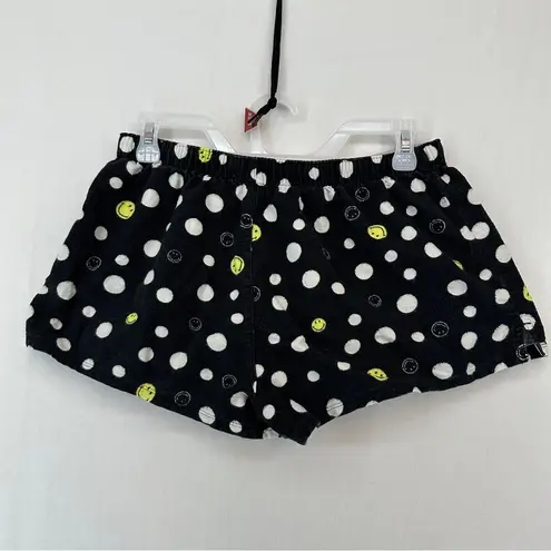 P.J. Salvage  Womens Smiley Pajama Shorts Size Small Black