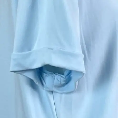 Stylus Women’s Top Pullover Crew Neck Rolled Sleeve Light Baby Blue Size Large