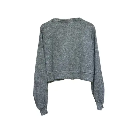 Bershka Gray Cropped Cardigan Sweater Size L