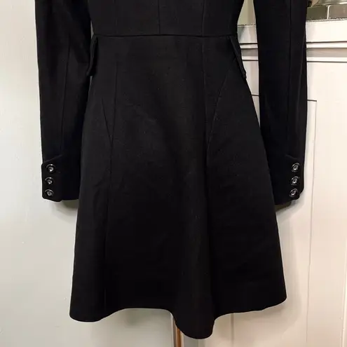 via spiga Black Wool Fit & Flare Skating Peacoat Dressy Winter Pea Coat XS 2