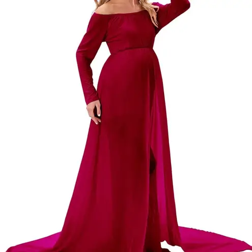 Elegant Red Maternity Dress Size L