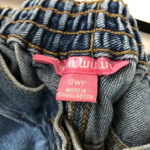 Woman Within Jeans Tapered Leg Elastic Back High Waist Medium Wash 12WP