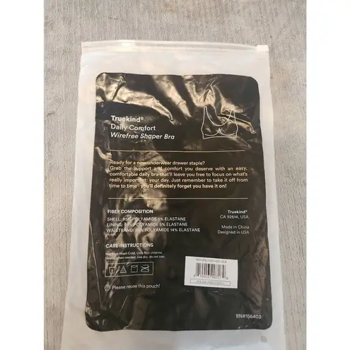 NWT New Truekind Shapermint Daily Comfort Wirefree Shaper Bra 4XL Black Size 4X