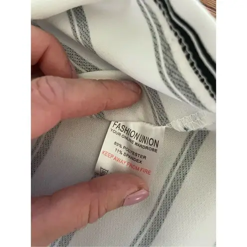 Fashion Union striped cropped bell sleeve top 8