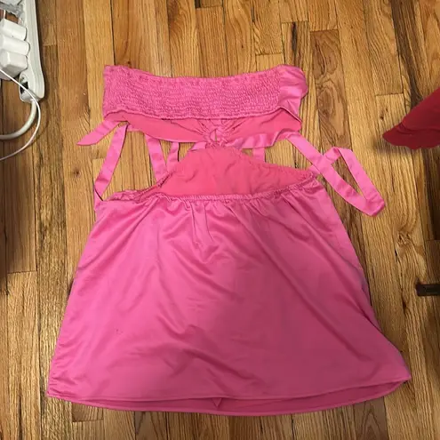 MORE TO COME Kristen Halter Mini Dress in Pink Size XL