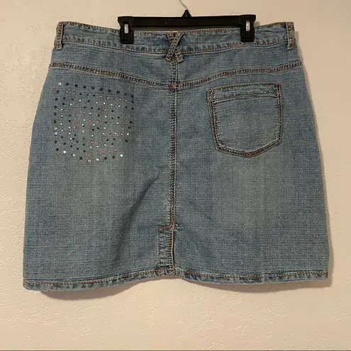Crest Jeans The Collection Distressed Embellished Denim Skirt Sz: 23/24 Blue Size undefined