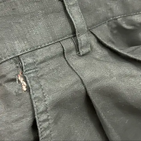 Vintage 90’s Susan Bristol Black Linen High Waist Relaxed Trouser Pants 12 Black