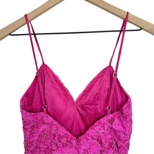 NBD  X Revolve Marvin Hot Pink Fuchsia Lace Ruffled Mini Dress XSmall