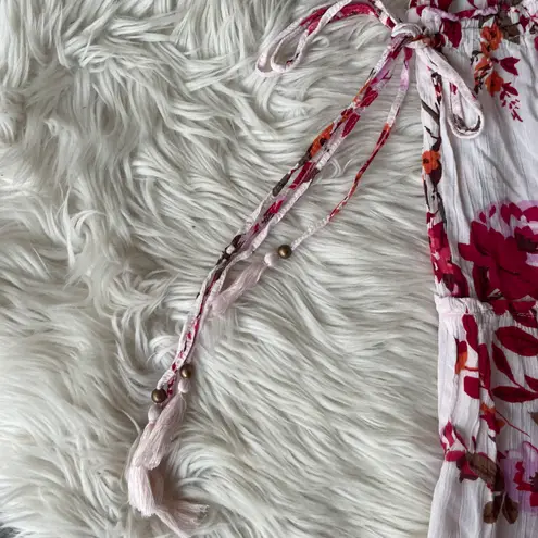 Romantic Gypsy Maternity Floral Crochet Trim Maxi Dress