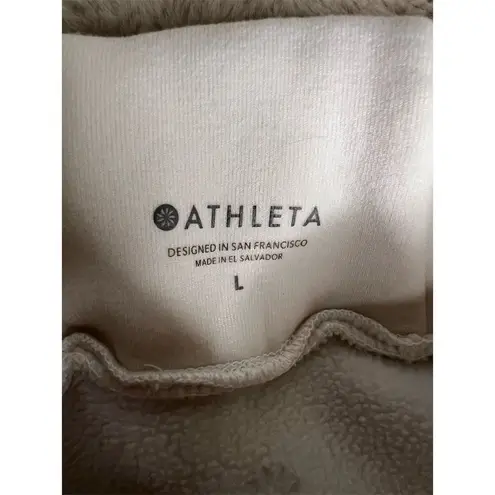 Athleta  Women's White Funnel Neck Pullover Hoodie Sweatshirt Size L