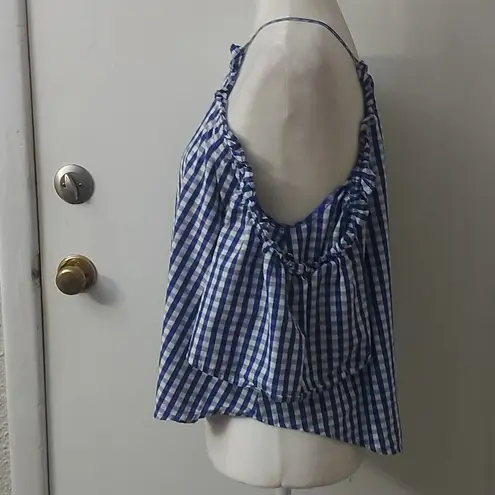 Abound  Gingham Cold Shoulder Blouse Size M