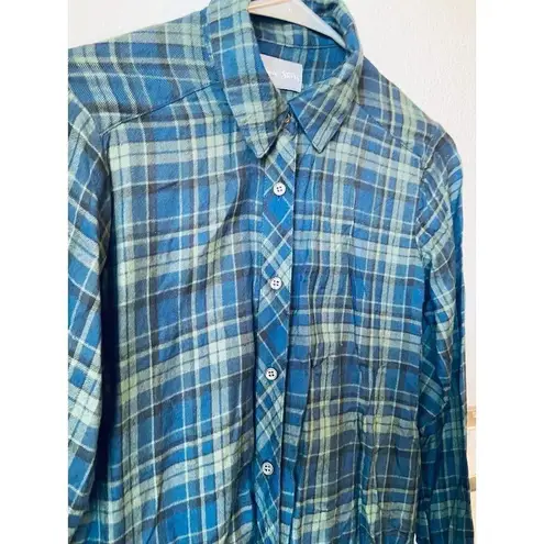 Michael Stars Plaid Boyfriend Button up Shirt Xsmall Womens Top