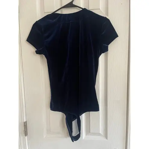 Alix NYC true blue velvet body suit, A74