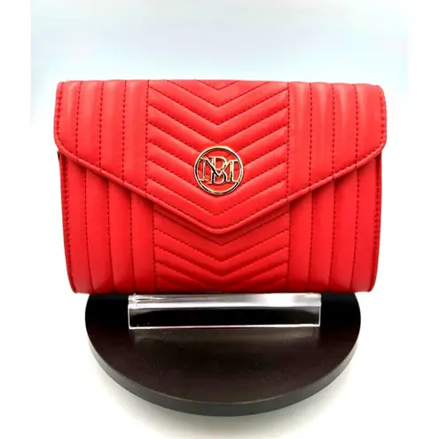 Badgley Mischka Crossbody Chevron Quilted Center Cover - Red