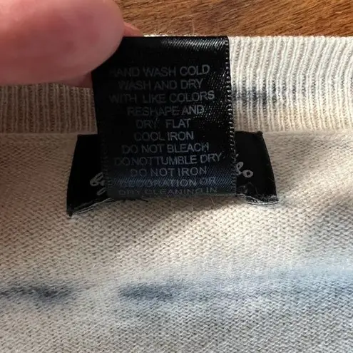 Torn By Ronny Kobo Tunic Sweater M 100% Cashmere Tie Dye Bead Embellishe…