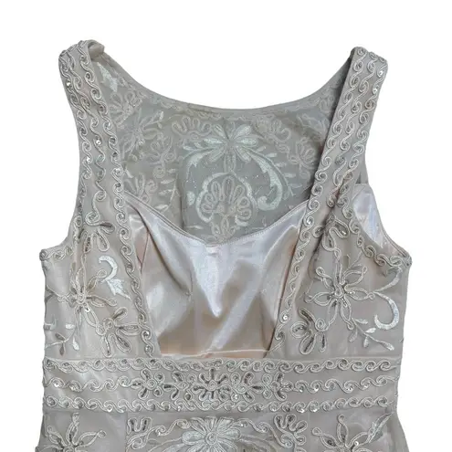 Sue Wong Nocturne Champagne Blush Embroidered Cocktail Dress Women’s US 4