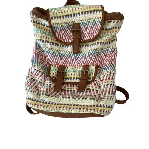 Mossimo Supply Co Aztec Backpack Boho Bohemian Hippie Brown
