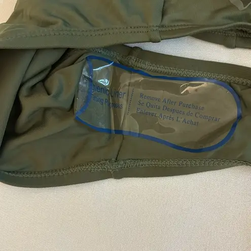 Becca Swimsuit One-Piece Design Halter Neckline Durable Fabric Blend Green M NWT