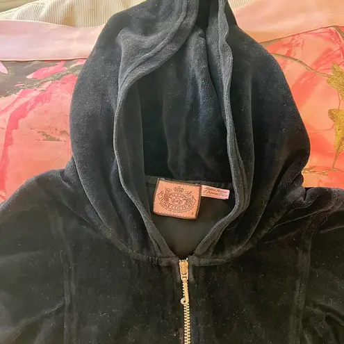 Juicy Couture y2k vintage black velour zip up track jacket