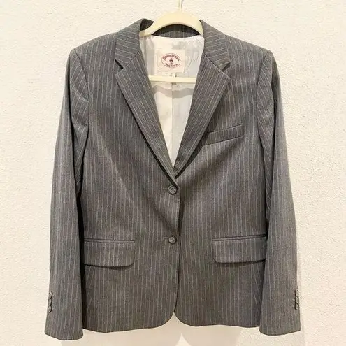 Brooks Brothers “Red Fleece” Wool Tollegno 1900 Pinstripe Suit Jacket Women’s 12
