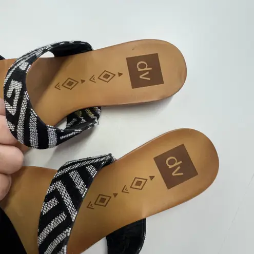 Dolce Vita Sandals Womens 8 Black Bailey Tribal Double Strap Open Toe Shoes