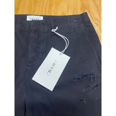 Frame Le Tomboy Ripped Twill Trousers size 24 NWT (b38.4)