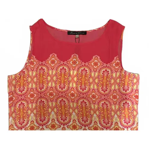 Rose + Olive NEW  Women's Blouse Medium Sleeveless High Low Floral Polyester