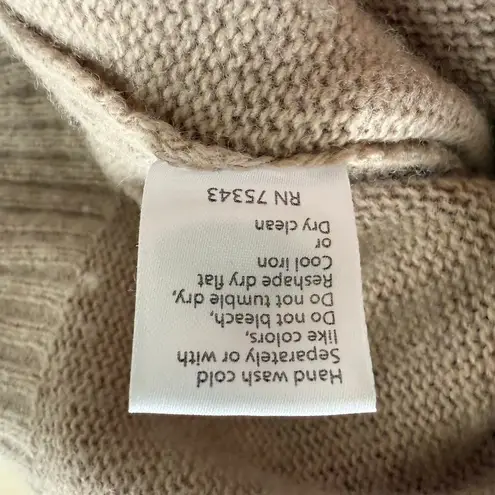 Benedetta B. Merino Wool Cashmere Turtleneck Sweater in Beige, Size XS Tan