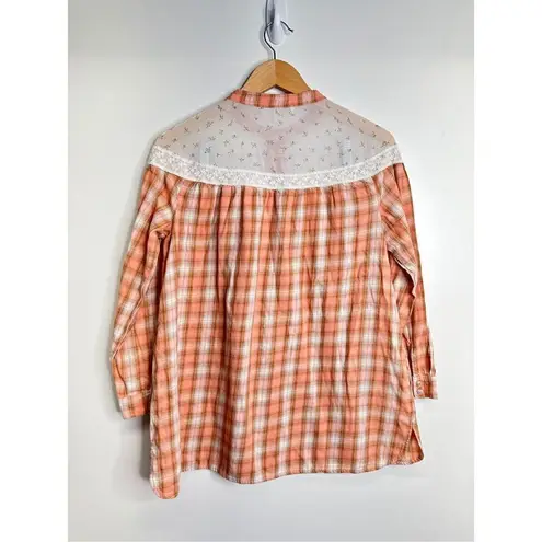 Suzanne Betro Weekend Cottagecore Vintage Style Size Medium Plaid Blouse