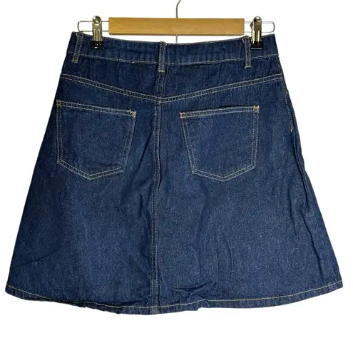 Noisy May Dark Denim Button Front Skirt Size Medium Festival Boho