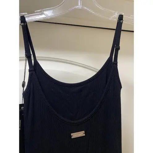 YoungLA Lover Girl Dress Womens XS Black Ribbed Maxi Tank Adjustable Bodycon