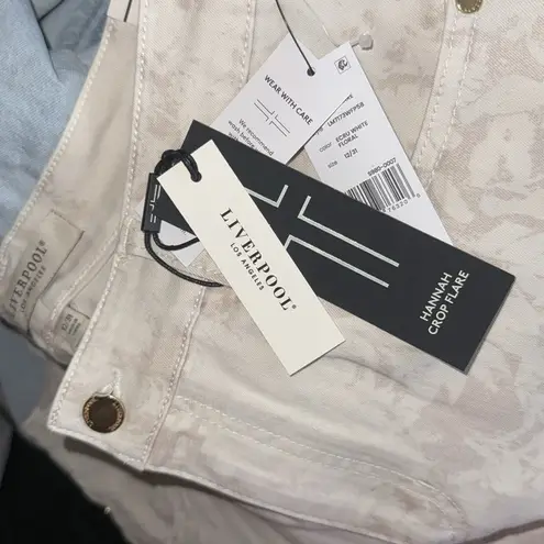 Liverpool NWT X Nordstrom Hannah Crop Flare with Cut Hem - Biscuit Tan Tie Dye