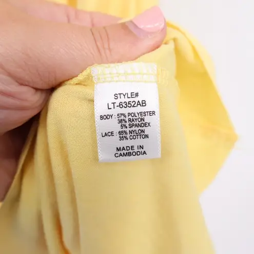 Zenana Outfitters Yellow Crochet Lace Tiered Dress Sundress XL