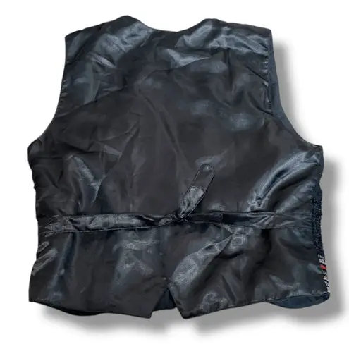 Vintage Effeci Black Sequin Beaded Suit Vest Geometric Abstract Art Medium