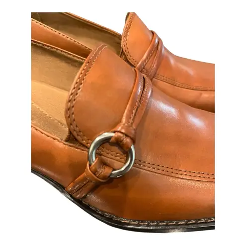 G.H. Bass &Co. Bass Laverne Women’s Leather Block Heel Loafers Size 9M Tan