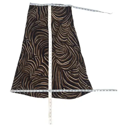 J. McLaughlin  Zambria Bias Louisa May Midi Skirt Brown Black Animal Print Size 4