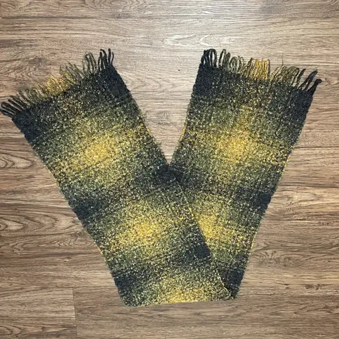 Dennis Basso Wool Ombre Gold Yellow Gray Scarf