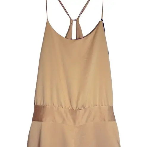 House of Harlow X Revolve Hunter Jumpsuit Camel NWT Size Small 100% Polyester Gold