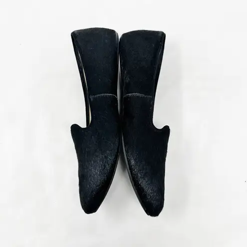 Birdies [] The Blackbird Size 7 Black Calf Hair Slip-On Loafer Flats Almond Toe