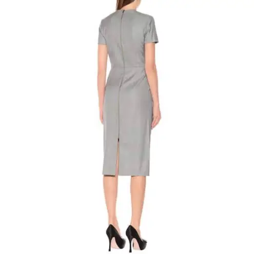 Roland Mouret Dalia Wool and Silk Midi Dress Black White Check Size 8