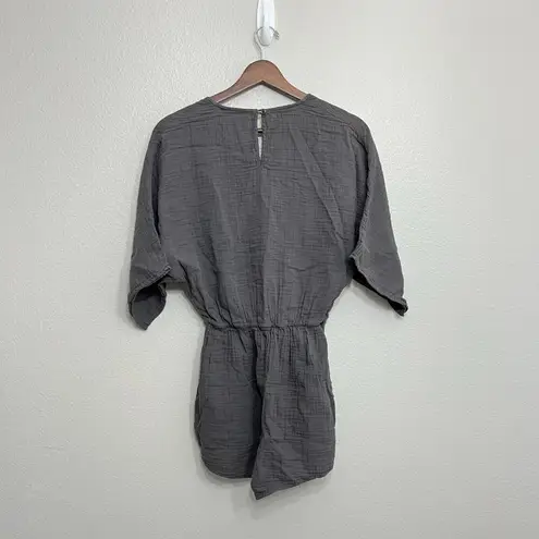 STARKx Gauze Romper Size XS Women's Gray Surplice Boho