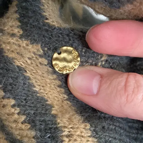 Scotch & Soda Cropped V-Neck Alpaca Blend Sweater In Wood Grain grey camel sz M