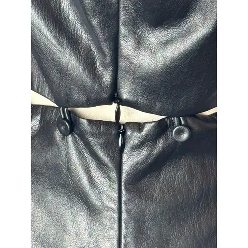 Nanushka Dress Women Large Black Faux Leather Layan Mini NWT Whimsigoth Goth