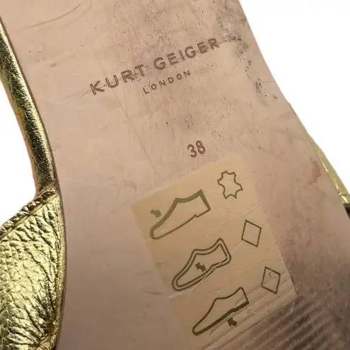 Kurt Geiger “Odina” Metallic Gold Leather Sandals Women’s Size EU 38/US 7.5